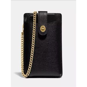 COACH TURNLOCK CHAIN PHONE CROSSBODY BLACK NWT 93979